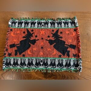 Halloween Witch and Cat Tapestry Placemat